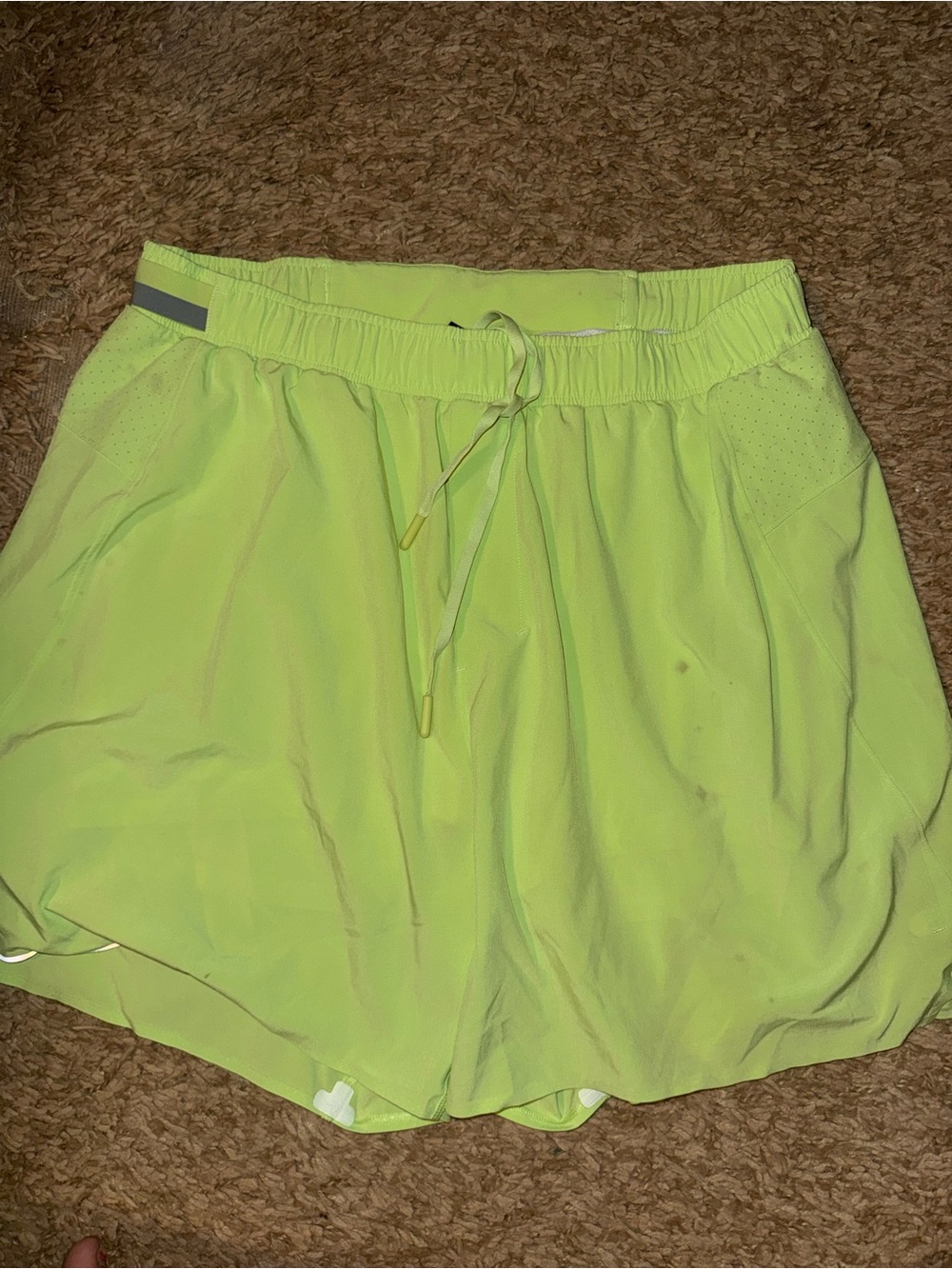 lululemon athletica Neon Lime Men's Athletic Shorts with Drawstring
